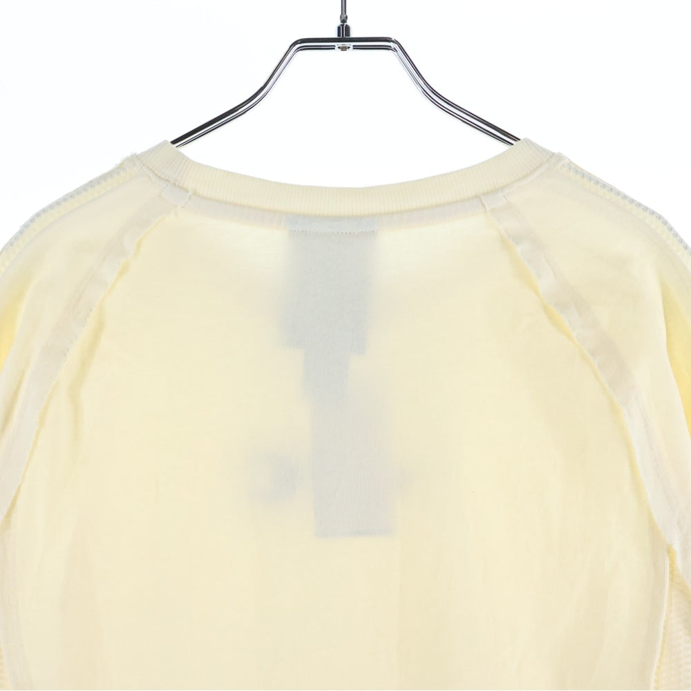 THUG CLUB(サグクラブ) ×adidas TEAMGEIST LONG SLEEVE T-SHIRT フロントロゴ刺繍 クルーネック 長袖Tシャツ アイボリー KC2198