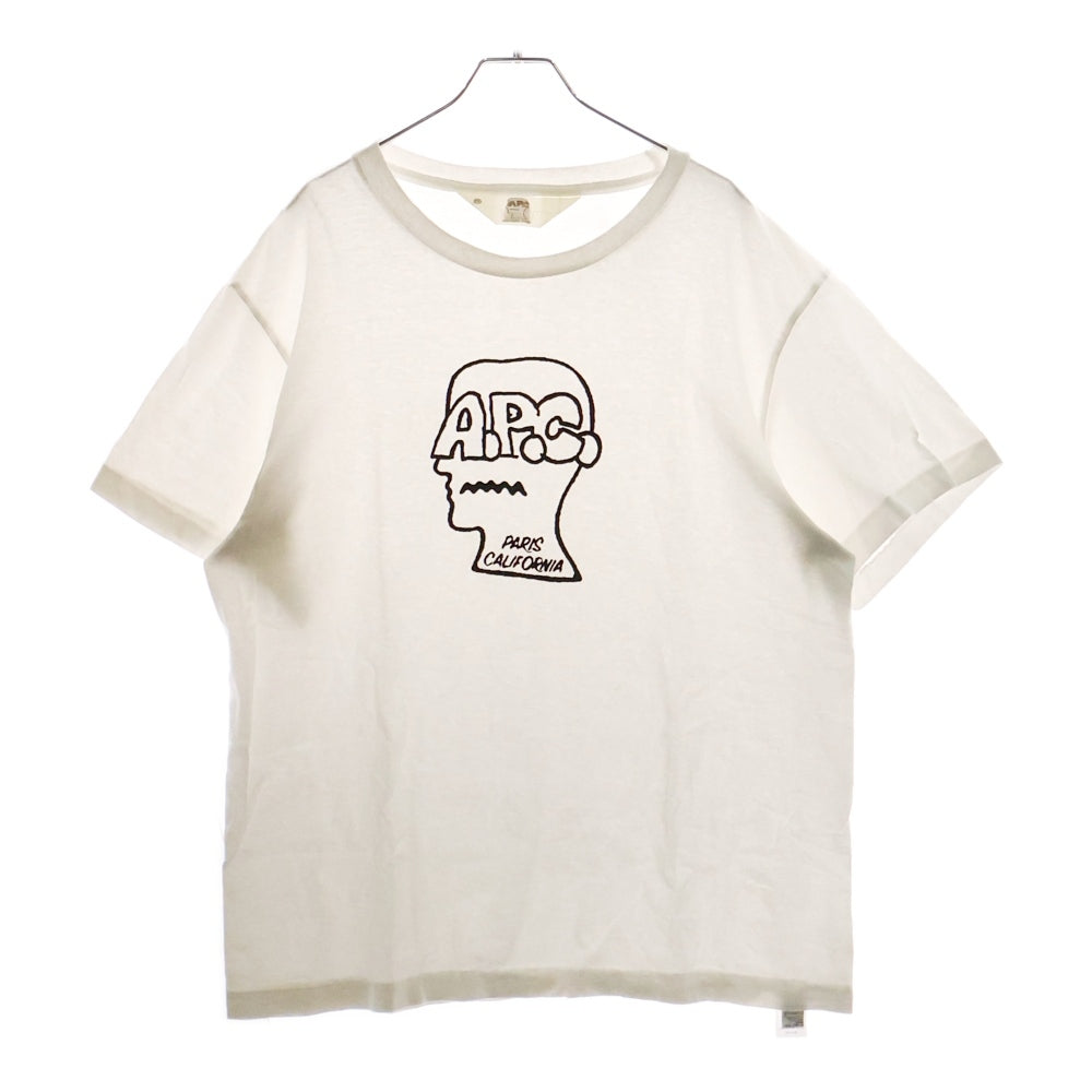 A.P.C(アーペーセー) ×BRAIN DEAD ブレインデッド フロントプリント半袖Tシャツ カットソー ホワイト
