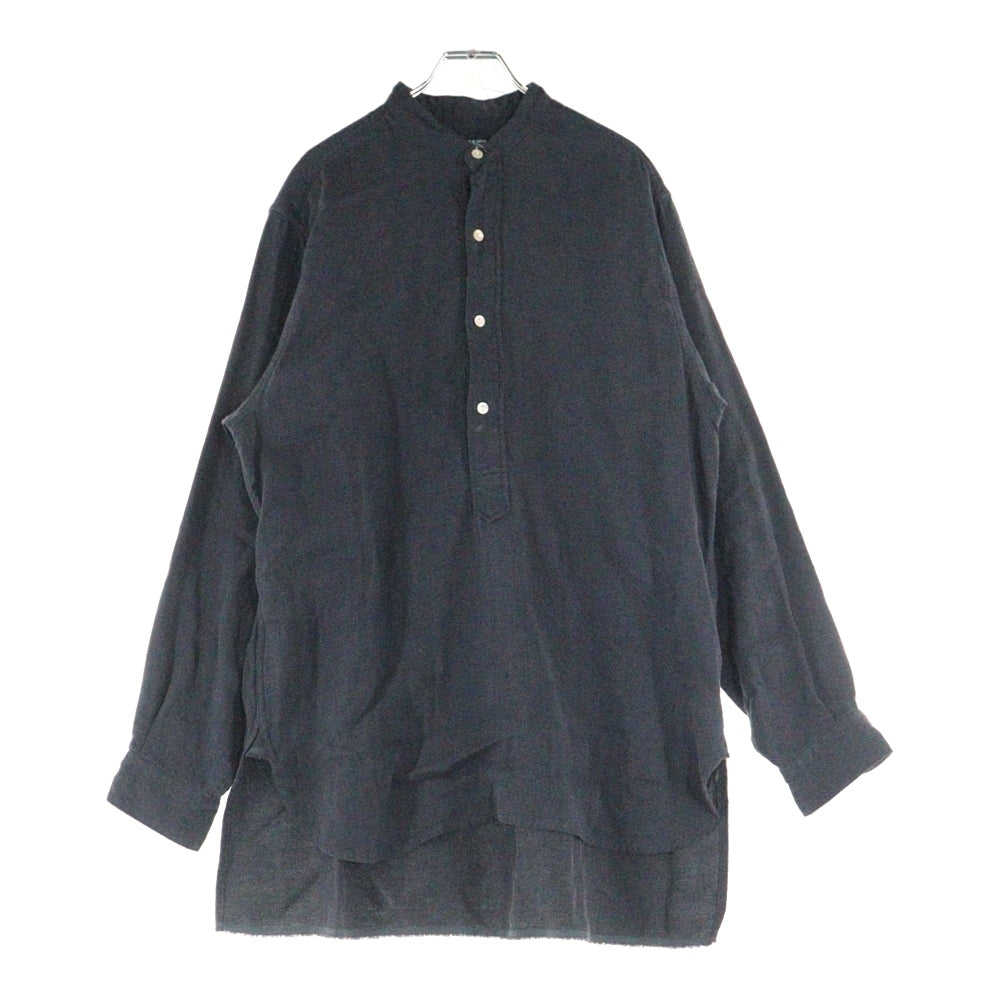 MAATEE&SONS(マーティーアンドサンズ) 24SS PULL OVER SHIRTS L/Silk 二重織 リネンシルク プルオーバー 長袖シャツ ダークグレー MT4103-0611A