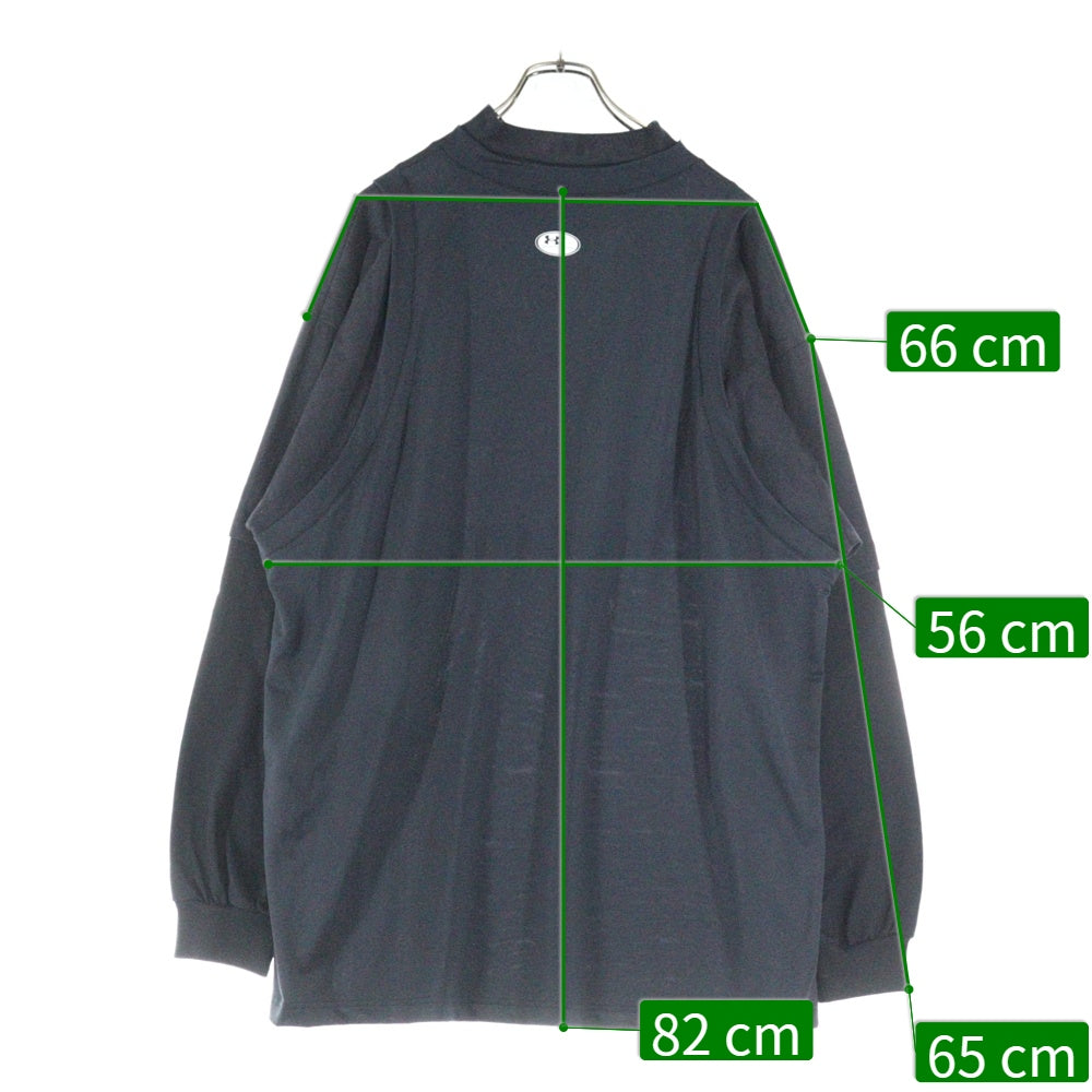 BALENCIAGA(バレンシアガ) ×Under Armour Layered LS T-Shirt ×アンダーアーマー レイヤード 長袖ゲームシャツカットソー ブラック 818087