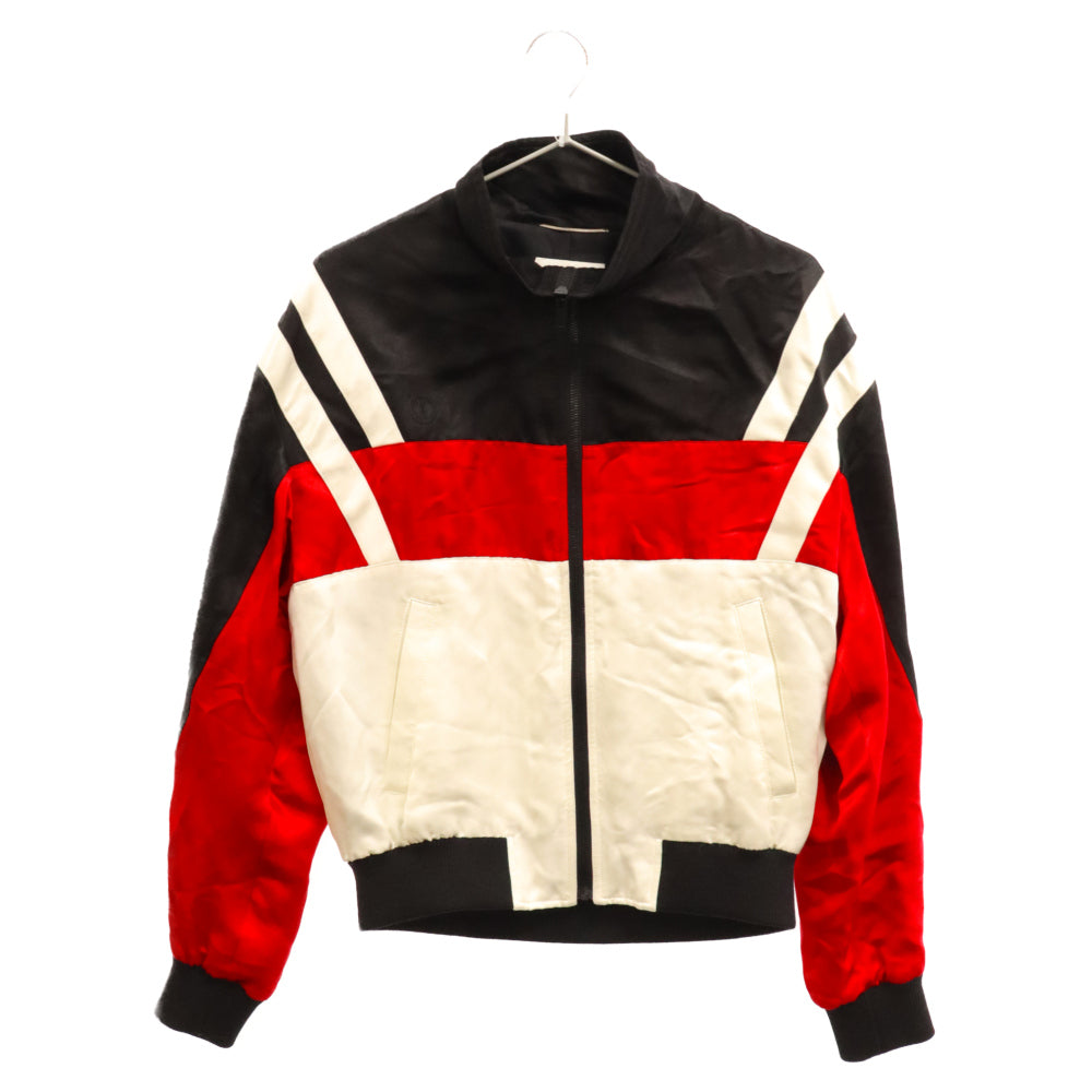 SAINT LAURENT PARIS(サンローランパリ) 22SS シルクテディジャケット トラックジャケット 664170-Y2D60 レッド/ホワイト