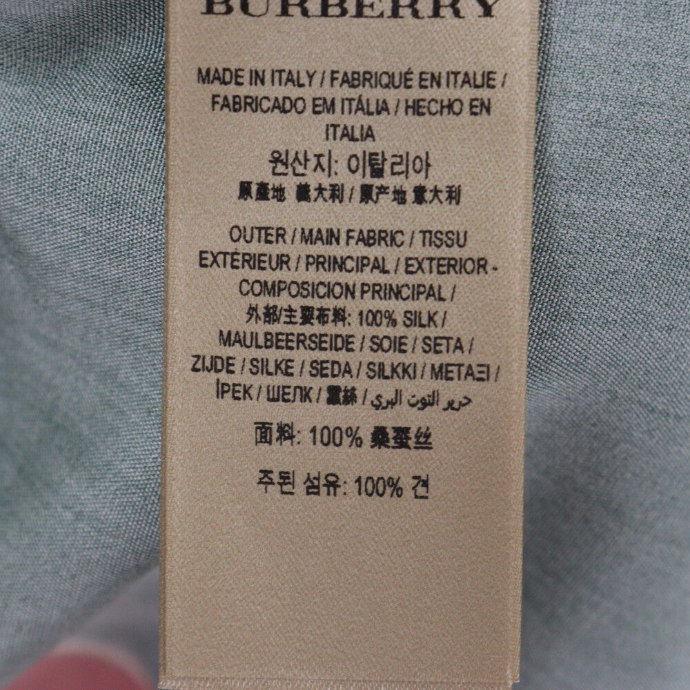 BURBERRY(バーバリー) アーカイブスカーフプリント シルク100% オープンカラー半袖シャツ マルチカラー 8001281