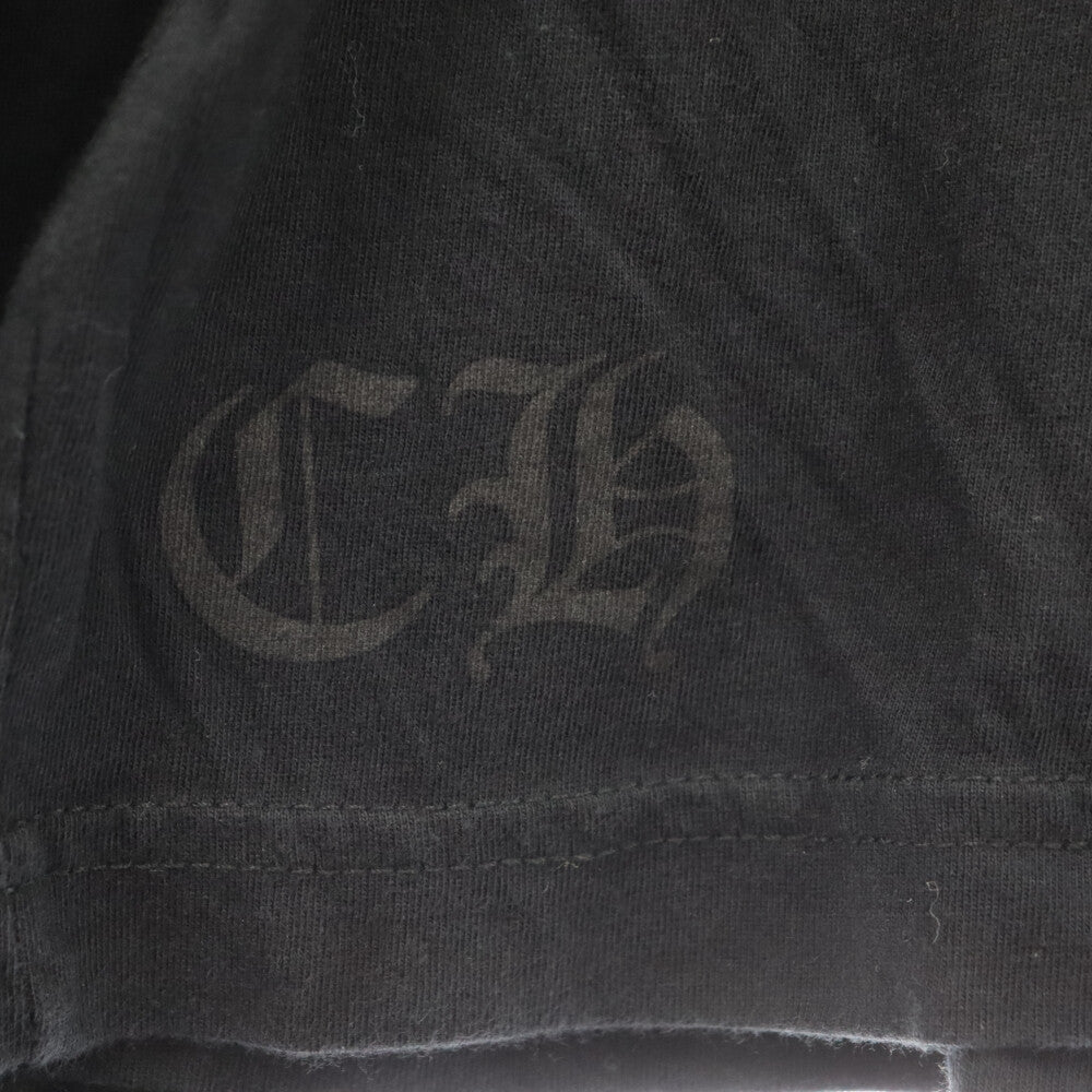 CHROME HEARTS(クロムハーツ) Neck Logo L/S TEE ネックロゴ スリーブプリント 長袖Tシャツ クルーネックカットソー ブラック