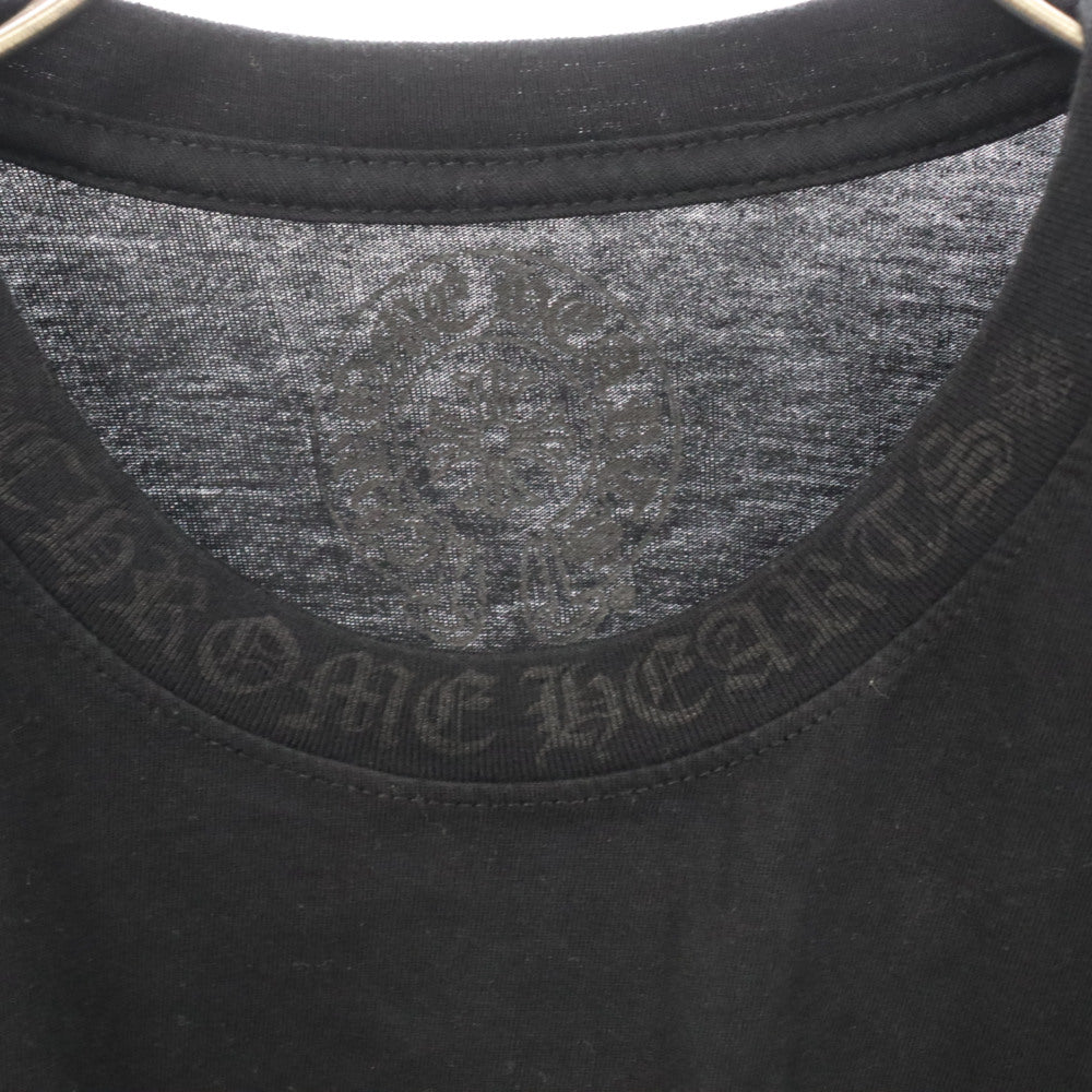 CHROME HEARTS(クロムハーツ) Neck Logo L/S TEE ネックロゴ スリーブプリント 長袖Tシャツ クルーネックカットソー ブラック
