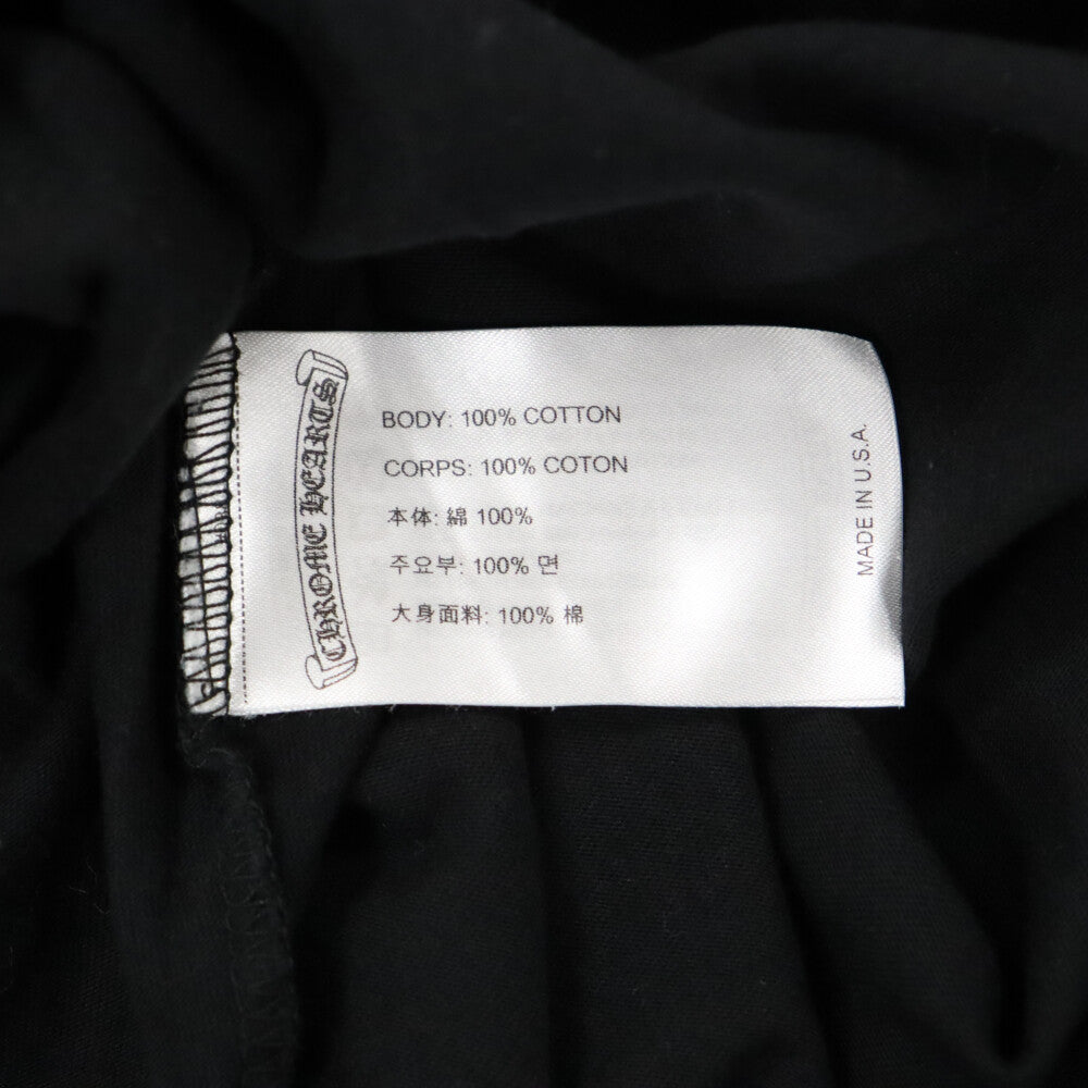 CHROME HEARTS(クロムハーツ) Neck Logo L/S TEE ネックロゴ スリーブプリント 長袖Tシャツ クルーネックカットソー ブラック