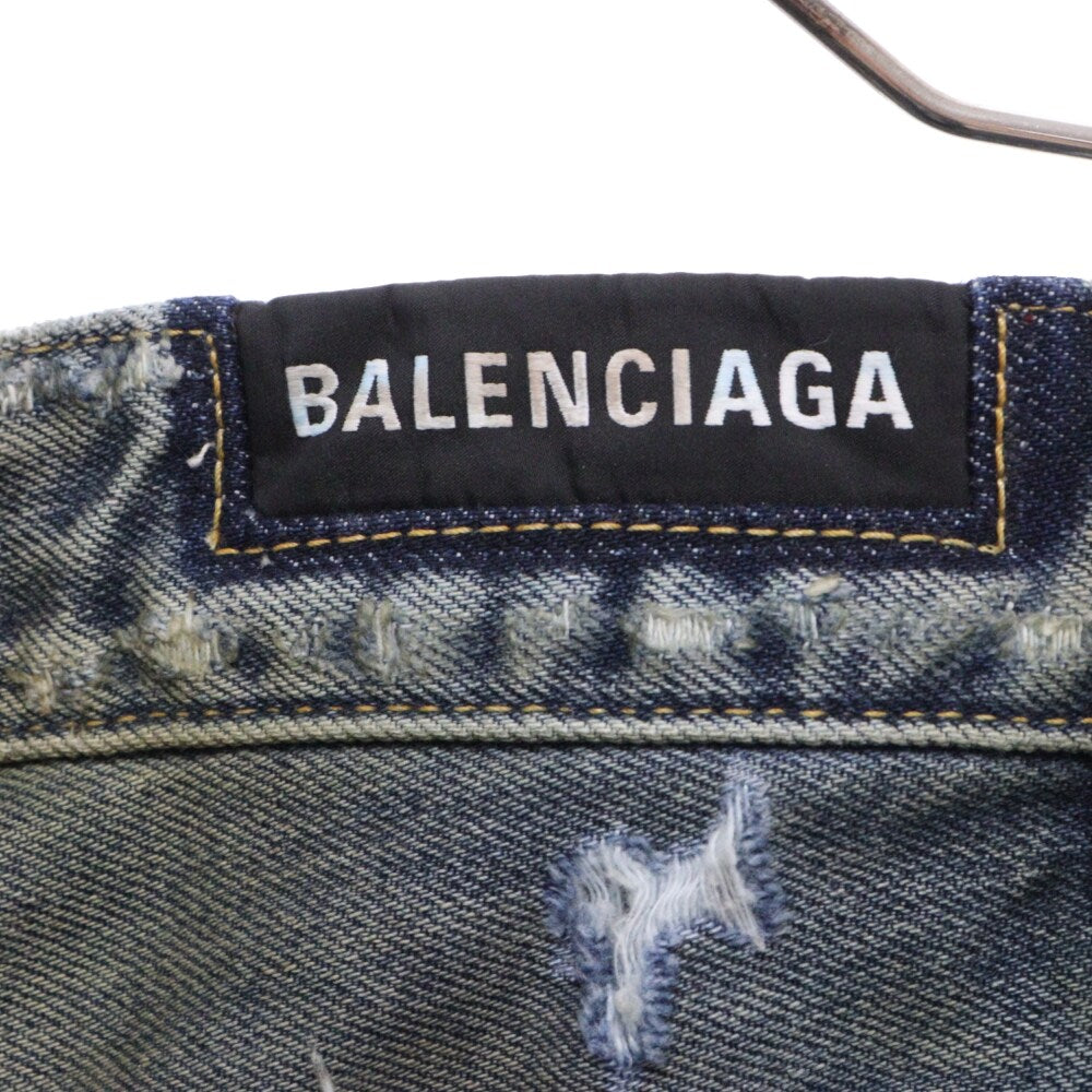 BALENCIAGA(バレンシアガ) 23SS 745248 TNW01 スーパーデストロイ加工ラージフィットバギーデニムパンツ インディゴ