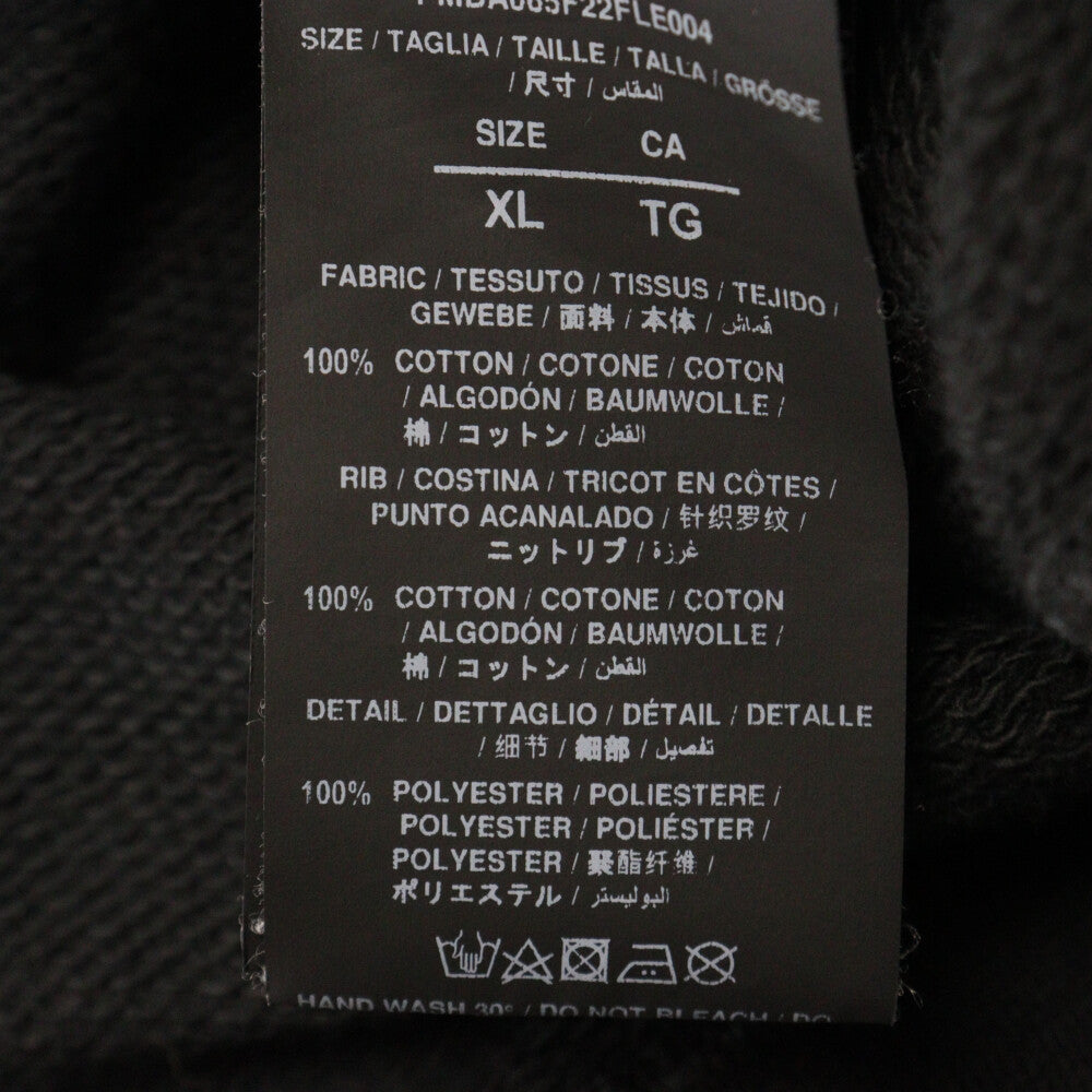 Palm Angels(パームエンジェルス) 22AW ヴィンテージ加工 バーニングロゴプリント クルーネックスウェット トレーナー ブラック PMBA065F22FLE004