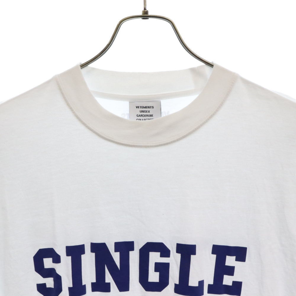 VETEMENTS(ヴェトモン) 22SS Short Sleeve Tee ショート スリーブ 半袖カットソー Tシャツ ホワイト UE52TR190W