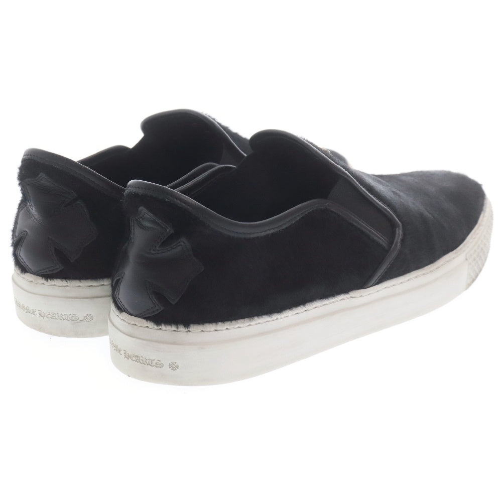 CHROME HEARTS(クロムハーツ) SLIP ON BLK HOC CH PLS スリッポン CHプラスレザーパッチダガー付 ハラコスニーカー ブラック ※国内インボイスあり