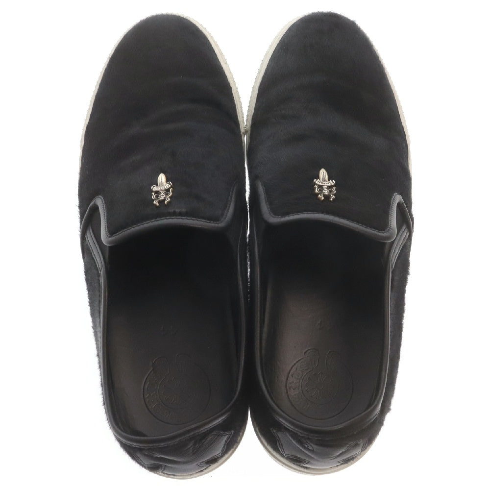 CHROME HEARTS(クロムハーツ) SLIP ON BLK HOC CH PLS スリッポン CHプラスレザーパッチダガー付 ハラコスニーカー ブラック ※国内インボイスあり