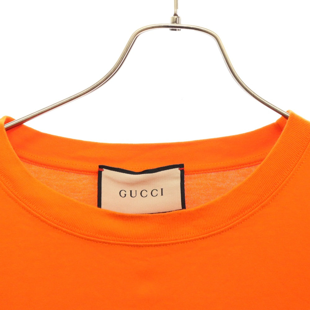 GUCCI(グッチ) 21AW アームミラープリント ロングスリーブカットソー 長袖Tシャツ オレンジ 676063 XJDWA