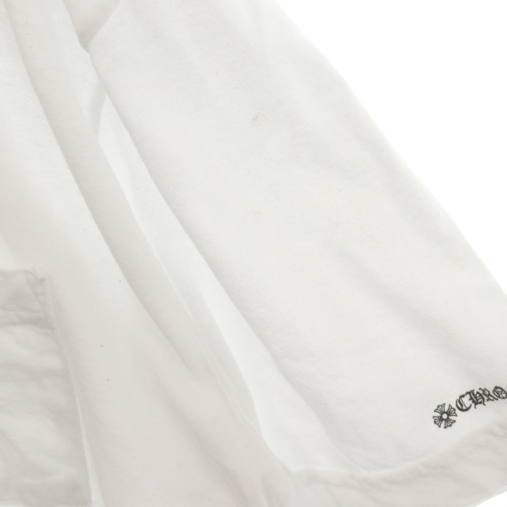 CHROME HEARTS(クロムハーツ) CH T-SHRT 1 ネックロゴプリント 半袖カットソーTシャツ ホワイト/ブラック