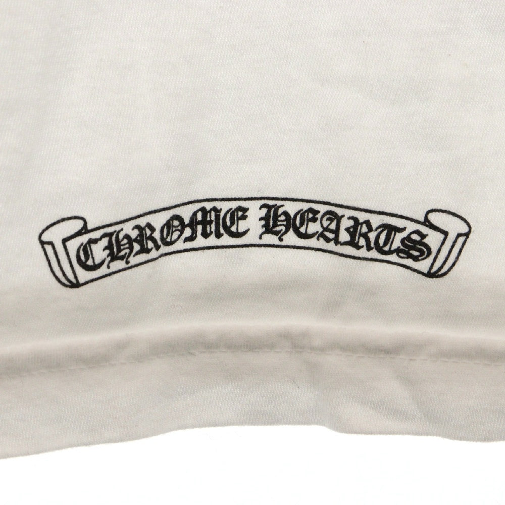 CHROME HEARTS(クロムハーツ) CH T-SHRT 1 ネックロゴプリント 半袖カットソーTシャツ ホワイト/ブラック