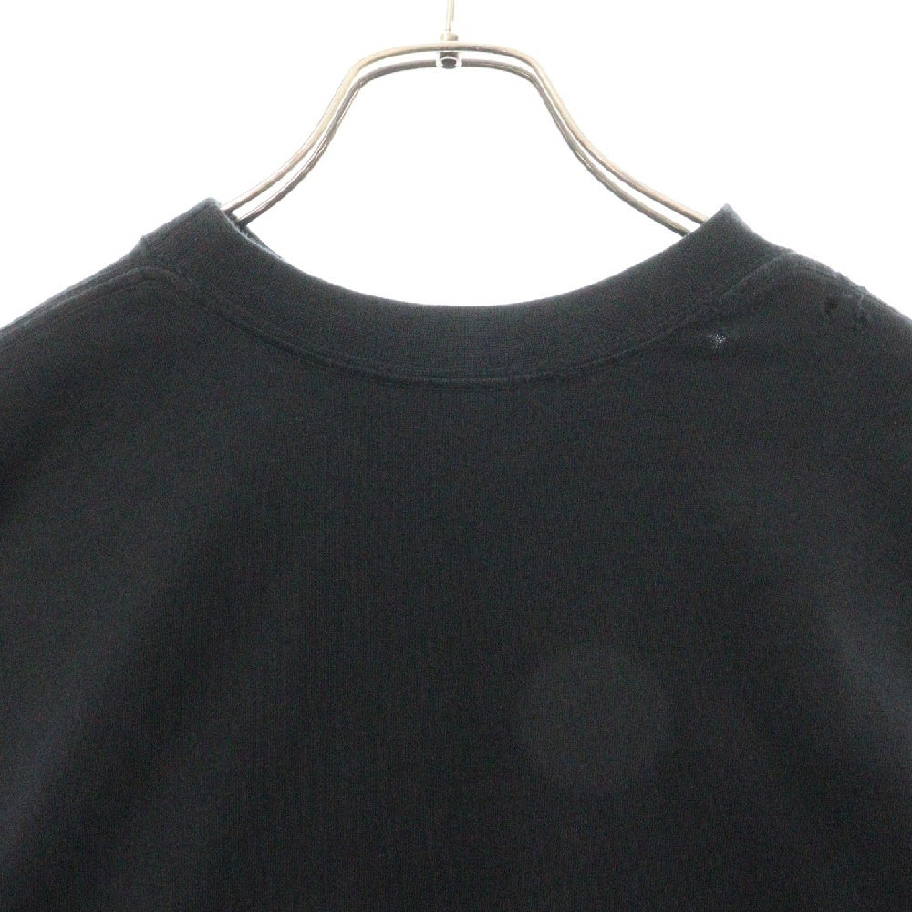 BALENCIAGA(バレンシアガ) 22AW 698631 TMV88 メタルロゴ シャツレイヤード クルーネック Tシャツ ブラック