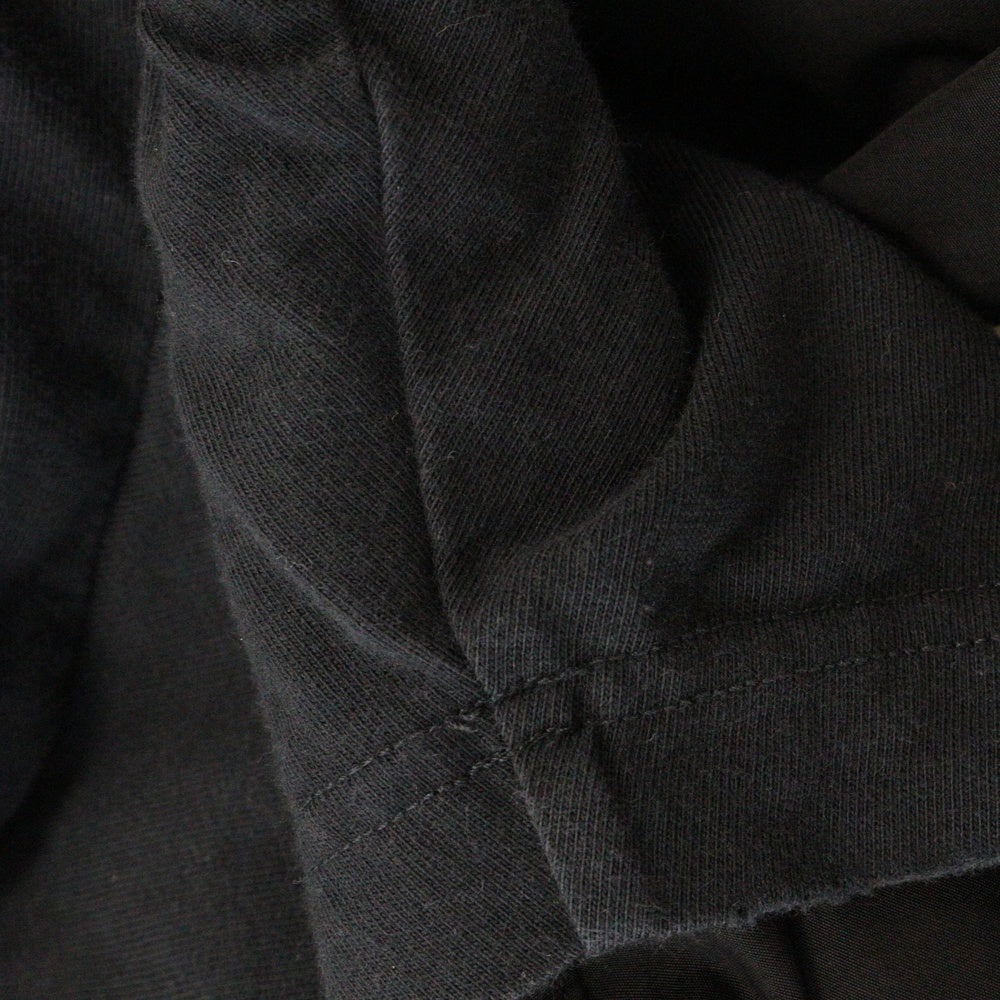 BALENCIAGA(バレンシアガ) 22AW 698631 TMV88 メタルロゴ シャツレイヤード クルーネック Tシャツ ブラック