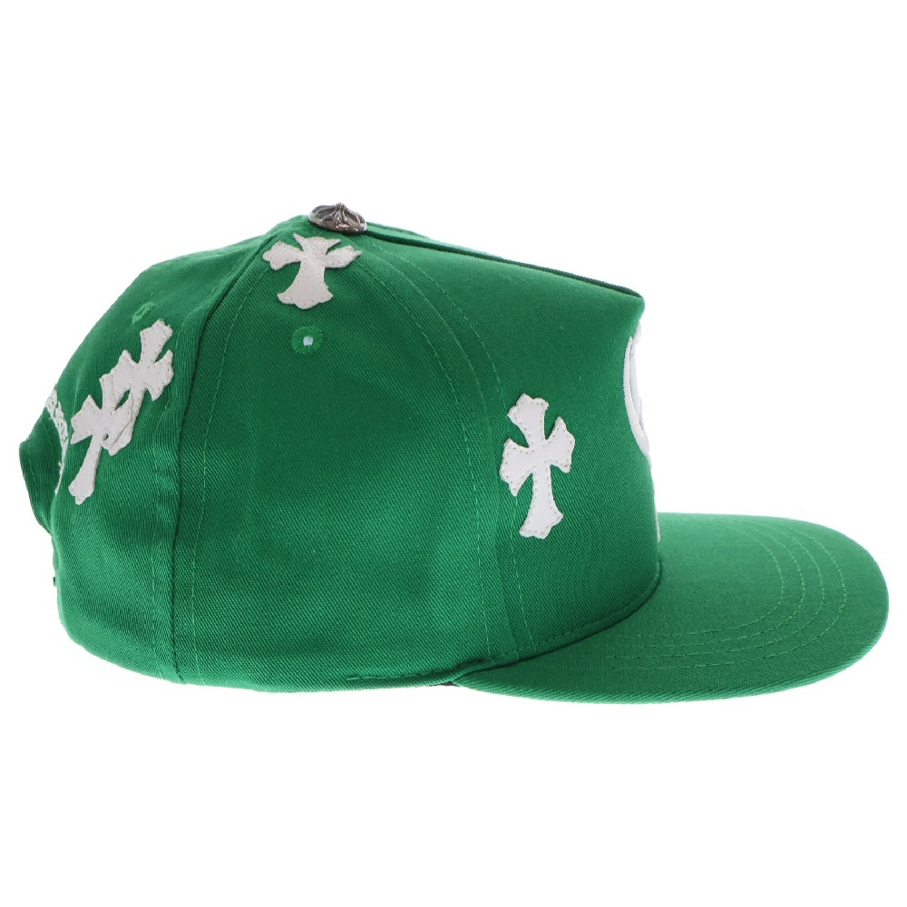 CHROME HEARTS(クロムハーツ) HAT 5 PANEL CAP BSBL セメタリークロスパッチ ベースボールキャップ 帽子 グリーン/ホワイト