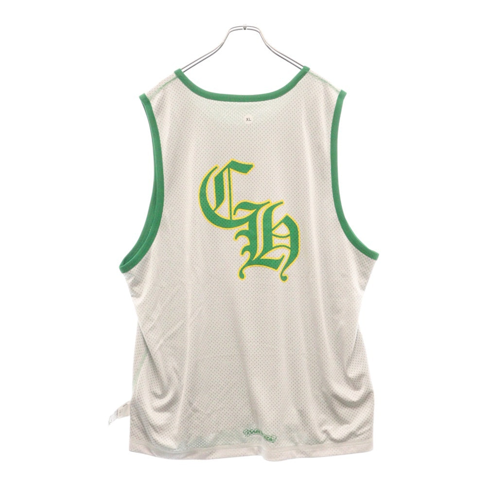 CHROME HEARTS(クロムハーツ) MESH WARM UP JERSEY リバーシブル CHロゴプリント メッシュタンクトップ ノースリーブ グリーン