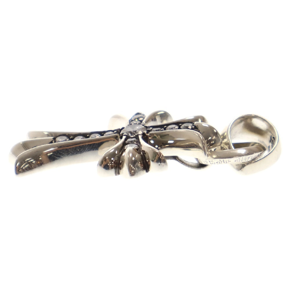 CHROME HEARTS(クロムハーツ) CH CRS SML WBALE PD スモールCHクロス ベイル PAVEダイヤ Wベイル ネックレストップ シルバー