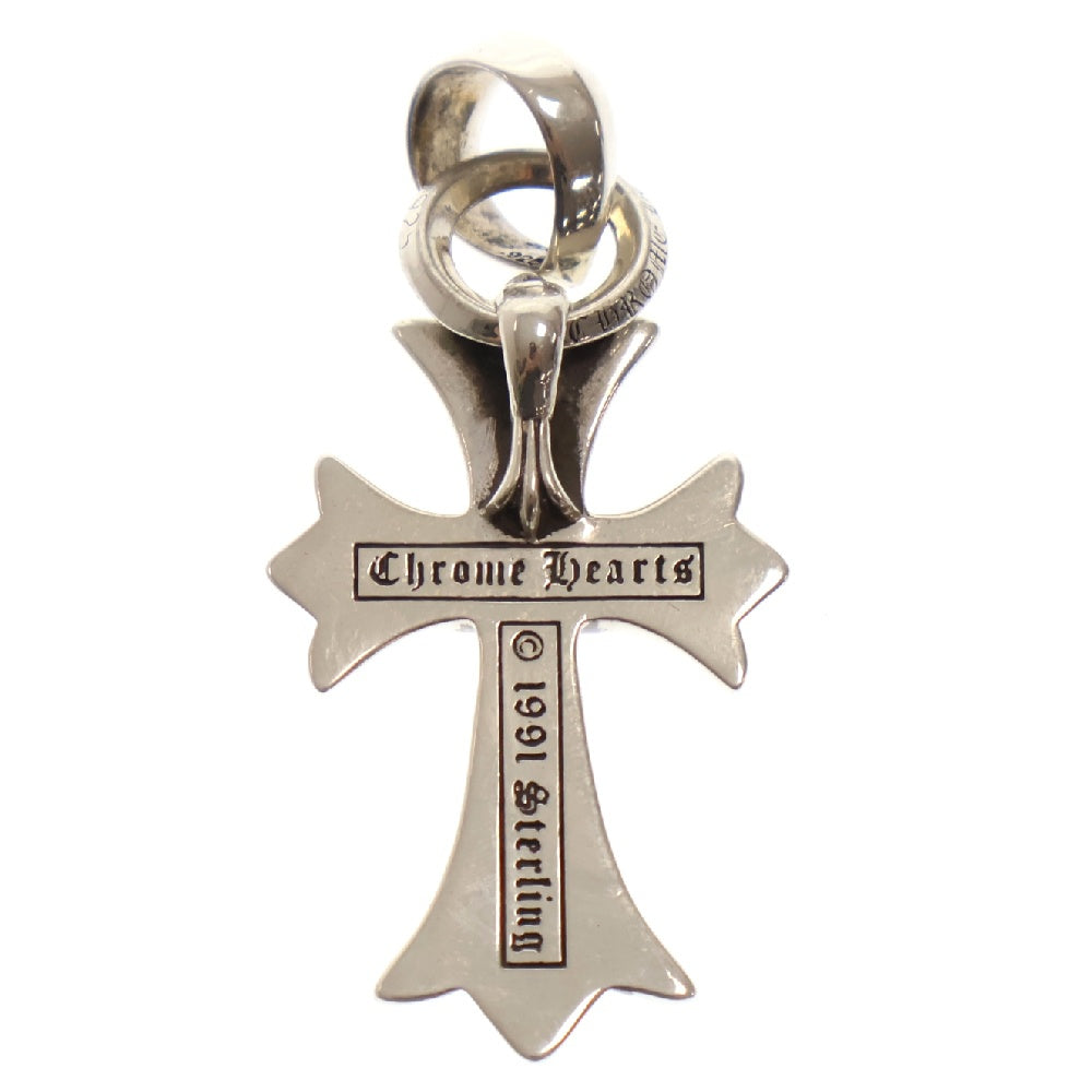 CHROME HEARTS(クロムハーツ) CH CRS SML WBALE PD スモールCHクロス ベイル アフターPAVEダイヤ Wベイル ネックレストップ シルバー