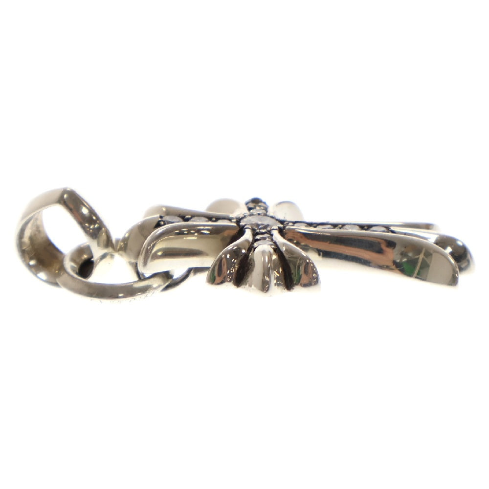 CHROME HEARTS(クロムハーツ) CH CRS SML WBALE PD スモールCHクロス ベイル アフターPAVEダイヤ Wベイル ネックレストップ シルバー