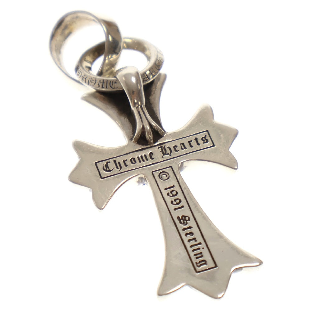 CHROME HEARTS(クロムハーツ) CH CRS SML WBALE PD スモールCHクロス ベイル アフターPAVEダイヤ Wベイル ネックレストップ シルバー
