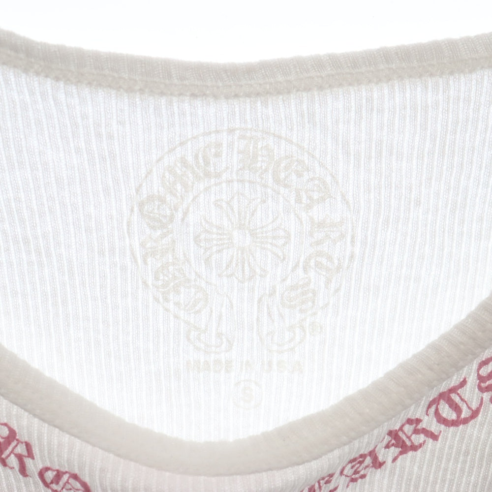CHROME HEARTS(クロムハーツ) LOVEYOU PRINT TANK TOP フロント バック プリント タンクトップ ホワイト/ピンク