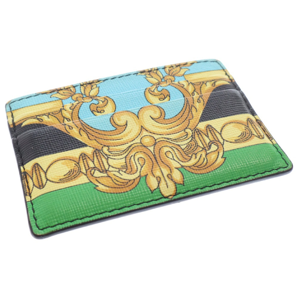 VERSACE(ヴェルサーチ) 総柄 レザー カードケース マルチカラー