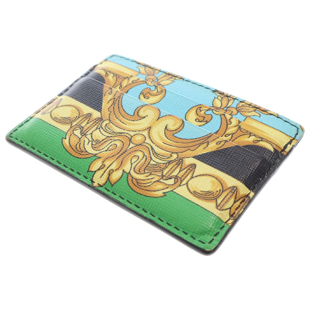 VERSACE(ヴェルサーチ) 総柄 レザー カードケース マルチカラー