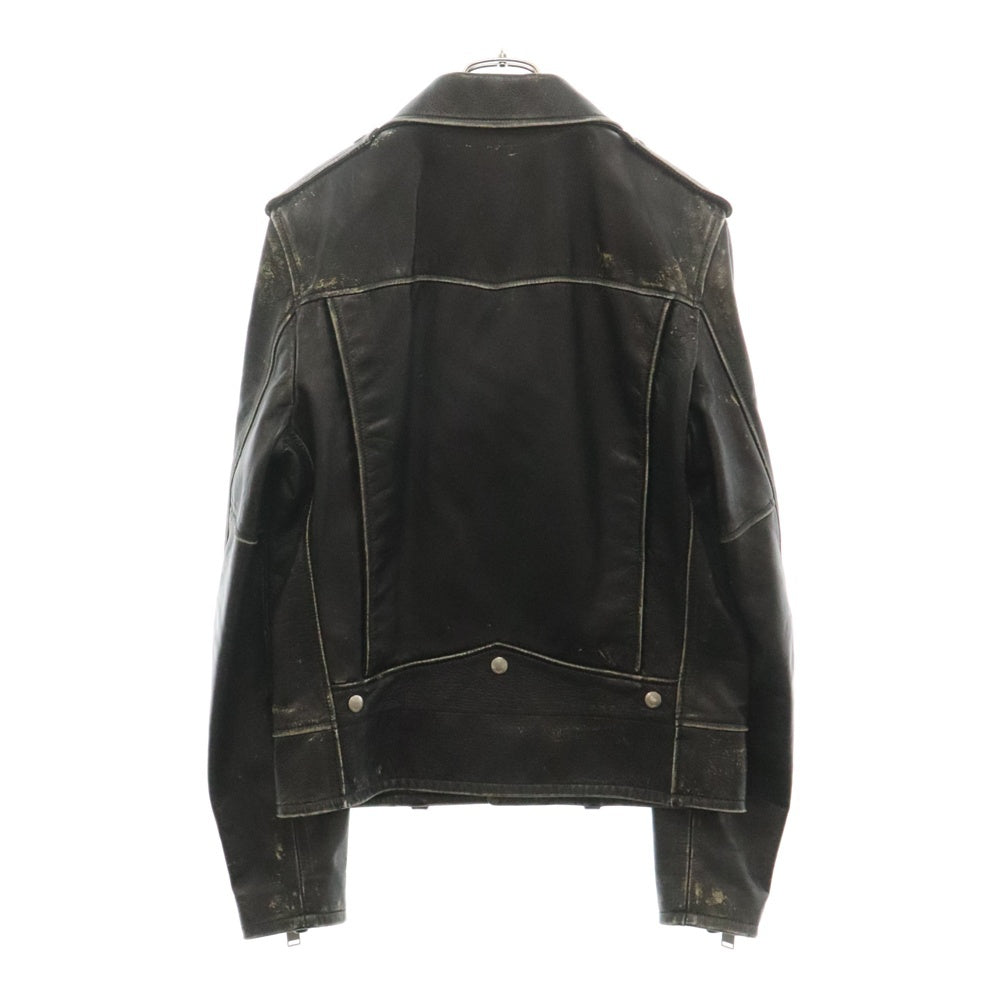 SAINT LAURENT PARIS(サンローランパリ) L01 ヴィンテージ加工 ダブルライダース レザージャケット ブラック 397290 Y5QD1