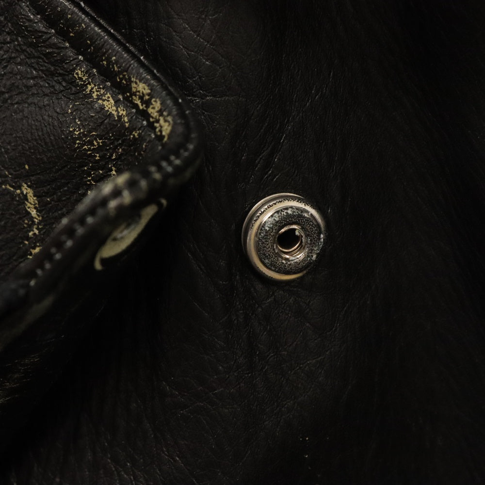 SAINT LAURENT PARIS(サンローランパリ) L01 ヴィンテージ加工 ダブルライダース レザージャケット ブラック 397290 Y5QD1
