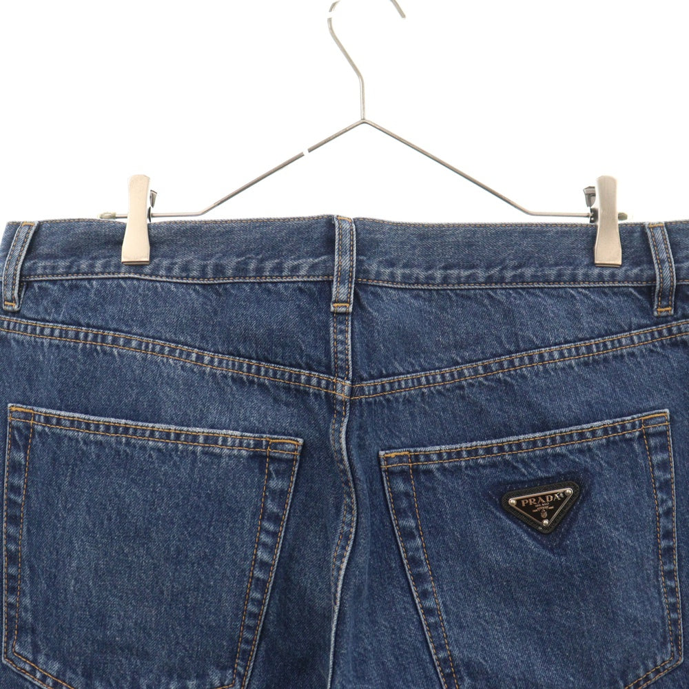 PRADA(プラダ) トライアングルロゴプレート付き 5Pデニムパンツ インディゴ GEP336 S212 10GG