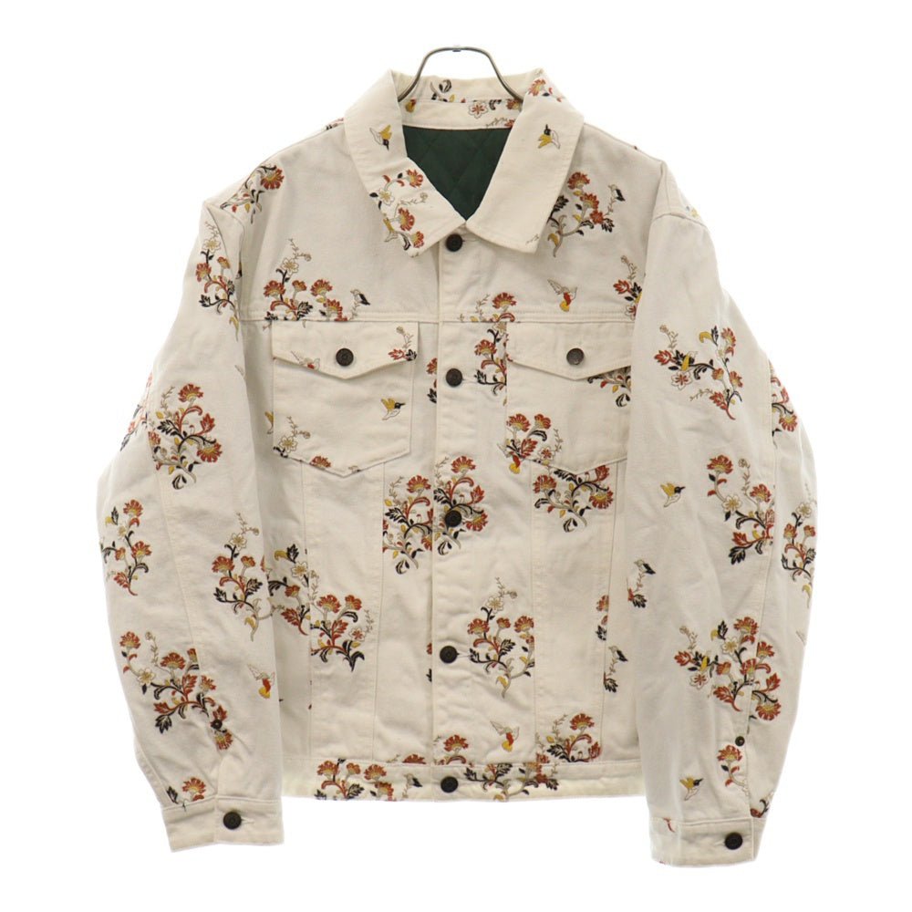 KITH(キス) Ellis Denim Jacket エリス フローラル総柄デニムジャケット ホワイト