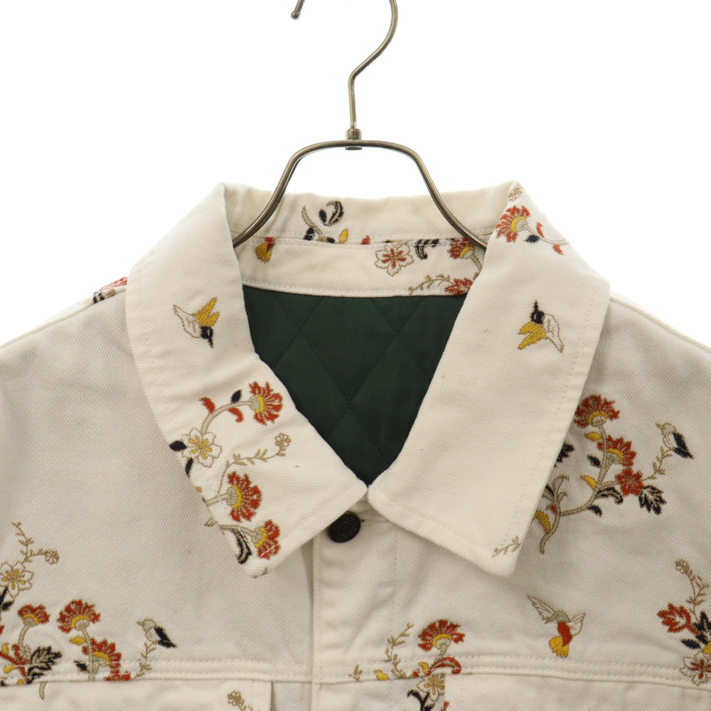 KITH(キス) Ellis Denim Jacket エリス フローラル総柄デニムジャケット ホワイト