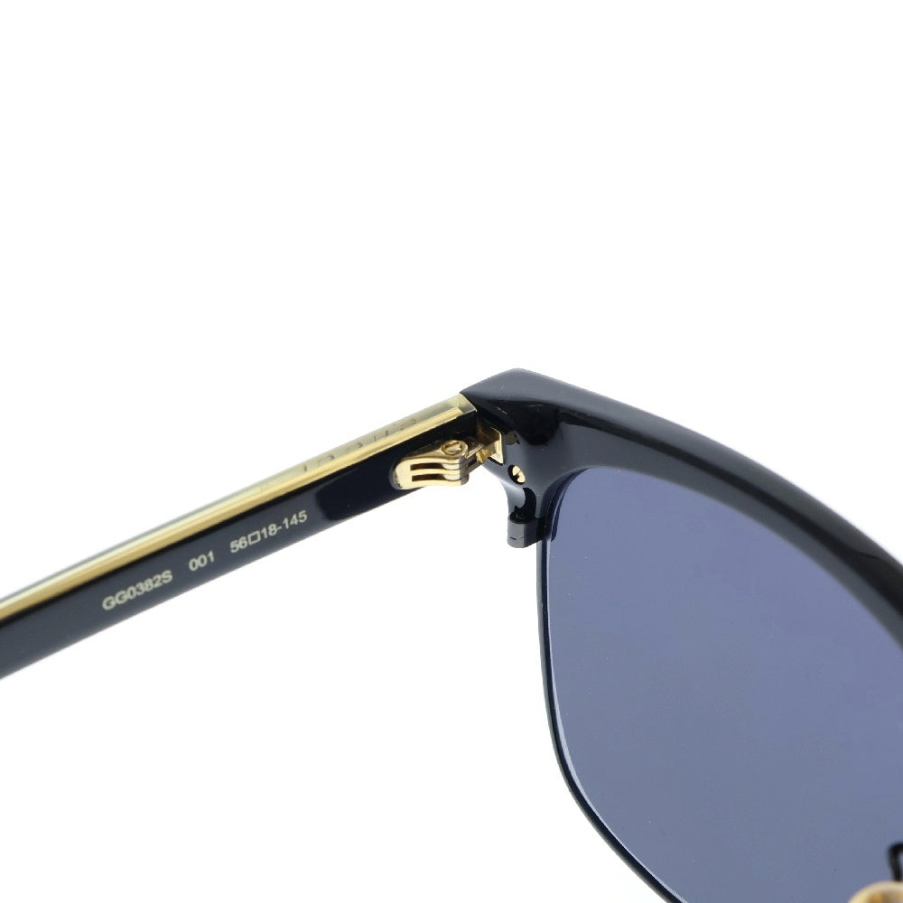 GUCCI(グッチ) サイドロゴ入り ハーフリム サングラス ブラック GG0382S ※度入り