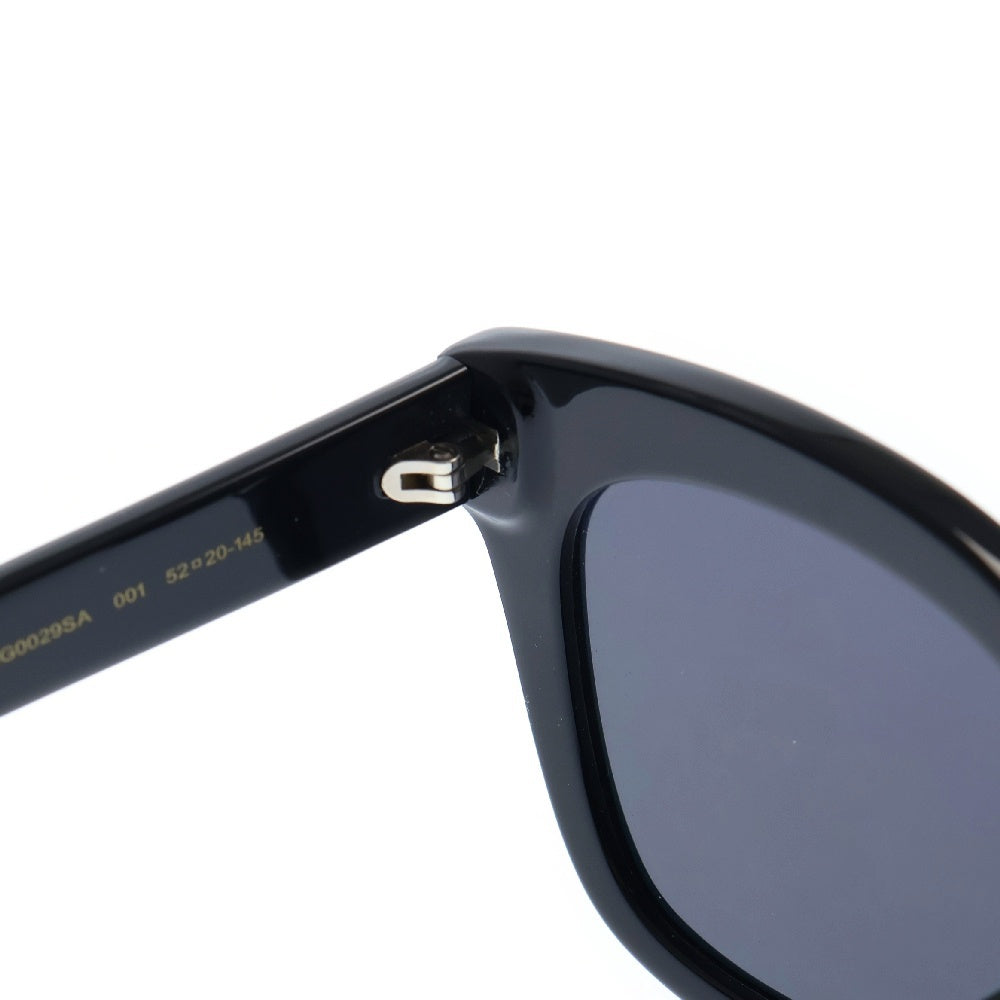 GUCCI(グッチ) サイドGGロゴ ブラックフレーム ブラックレンズ サングラス GG0029SA ※度入り