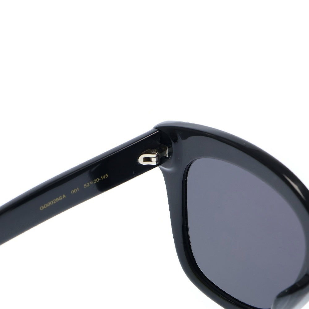 GUCCI(グッチ) フォックス型 ブラックフレーム ブラックレンズ サングラス GG0029SA ※度入り