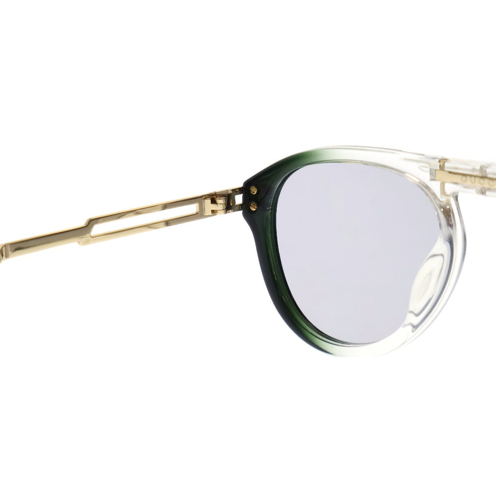 GUCCI(グッチ) 折り畳み ボストン型 メタルフレーム カラーレンズ サングラス クリア/ブラック/ゴールド GG1347S ※度入り