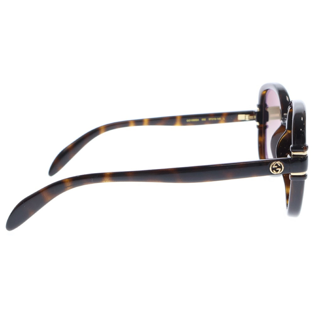 GUCCI(グッチ) サイドGGロゴ入り ラウンド型 ブラックレンズ サングラス GG1068SA ※度入り