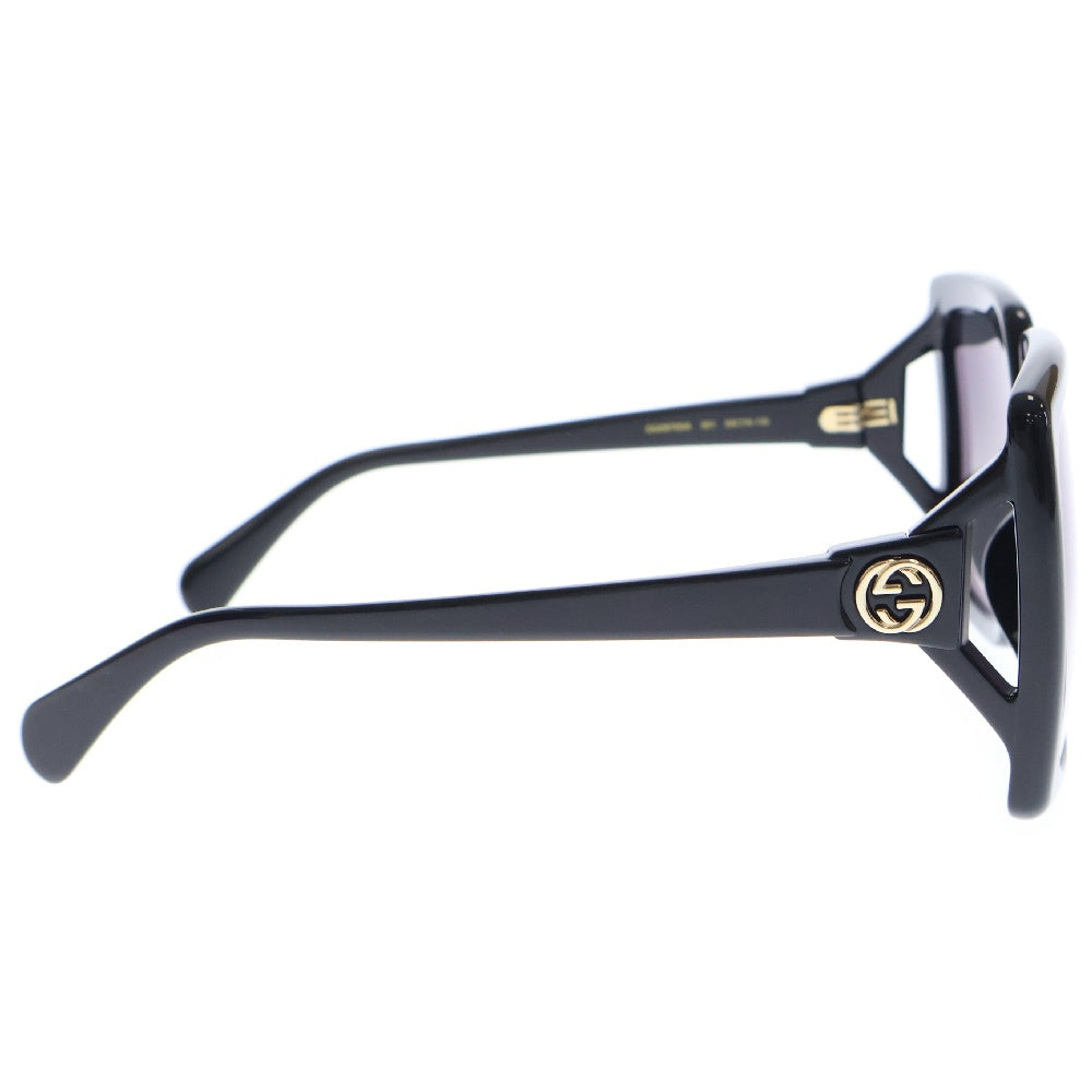 GUCCI(グッチ) サイドGGロゴ入り ラウンド型 ブラックフレーム サングラス GG0876SA ※度入り