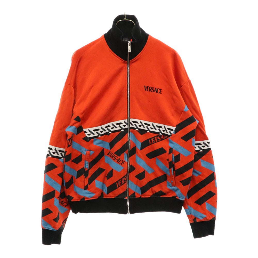 VERSACE(ヴェルサーチ) グラフィック プリント ボンバージャケット ジップアップブルゾン オレンジ