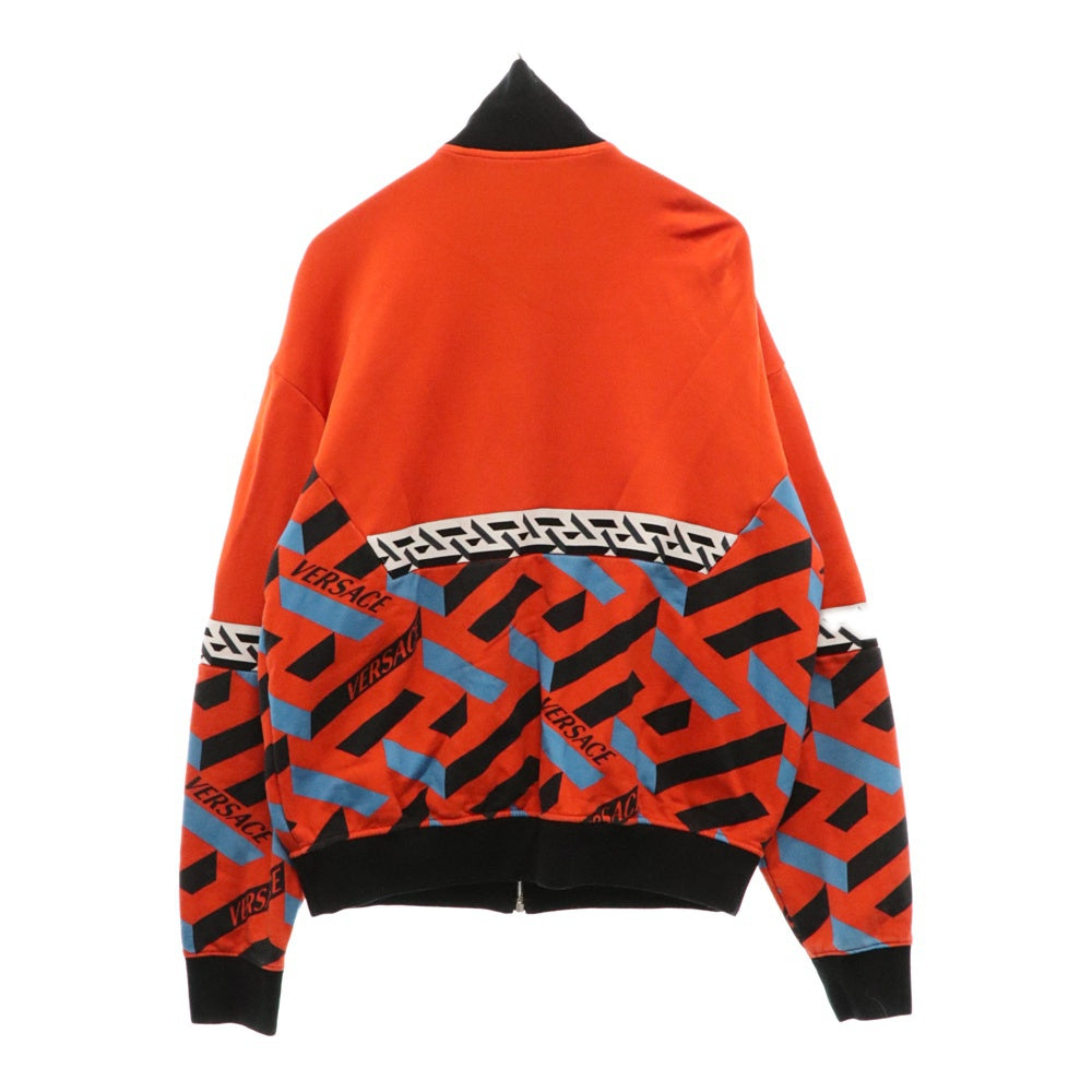 VERSACE(ヴェルサーチ) グラフィック プリント ボンバージャケット ジップアップブルゾン オレンジ
