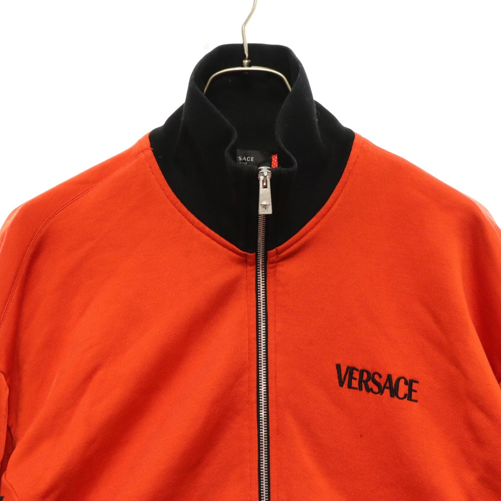 VERSACE(ヴェルサーチ) グラフィック プリント ボンバージャケット ジップアップブルゾン オレンジ
