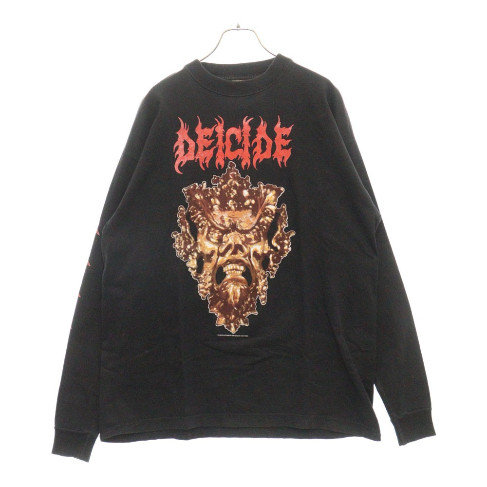 VINTAGE(ヴィンテージ) 90s DEICIDE BEHIND THE LIGHT LS TEE ディーサイド バンド 袖プリント長袖Tシャツ 長袖カットソー ブラック