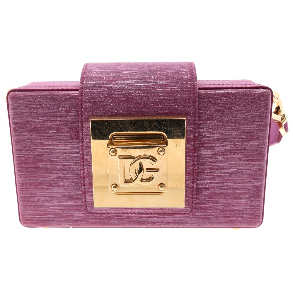 DOLCE & GABBANA(ドルチェアンドガッバーナ) DG留め具 ボックス型 レディース ハンドバッグ ピンク/ゴールド