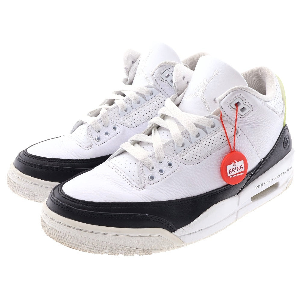 NIKE(ナイキ) ×fragment design AIR JORDAN3 RETRO SP DA3595-100 フラグメントデザイン エアジョーダン3 ミッドカットスニーカー ホワイト/ブラック US7/25cm