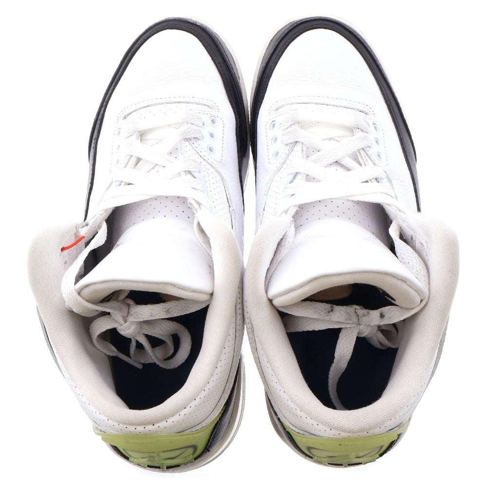NIKE(ナイキ) ×fragment design AIR JORDAN3 RETRO SP DA3595-100 フラグメントデザイン エアジョーダン3 ミッドカットスニーカー ホワイト/ブラック US7/25cm