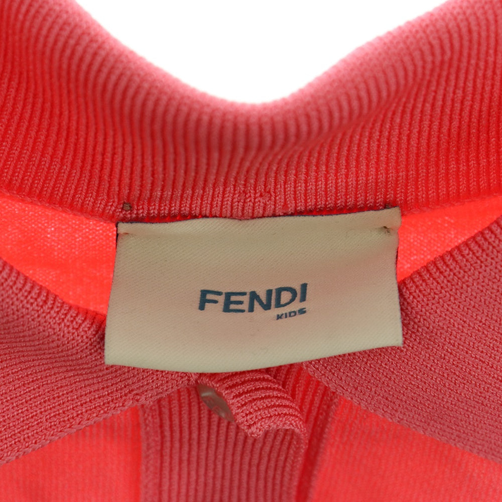 FENDI(フェンディ) ロゴジャガード ニット半袖ポロシャツ レディース キッズサイズ ピンク JFG127 AMII 12A