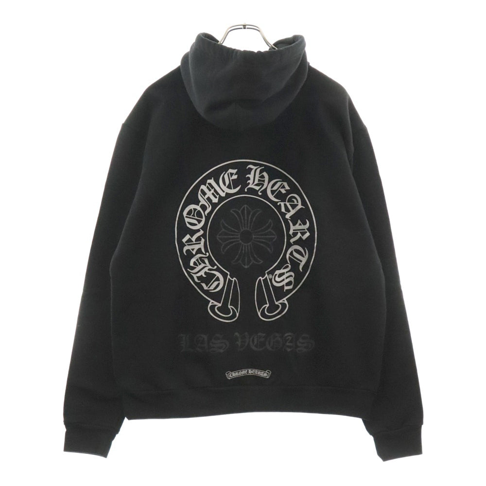 CHROME HEARTS(クロムハーツ) LAS VEGAS HORSESHOE PULLOVER HOODIE ラスベガス限定 ホースシュープリント プルオーバーパーカー ブラック/シルバー
