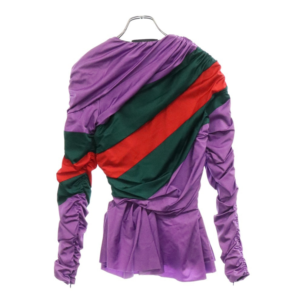 GUCCI(グッチ) ×BALENCIAGA バレンシアガ ギャザー ブリーチ カットソー レディース 677041 ZAH7C パープル