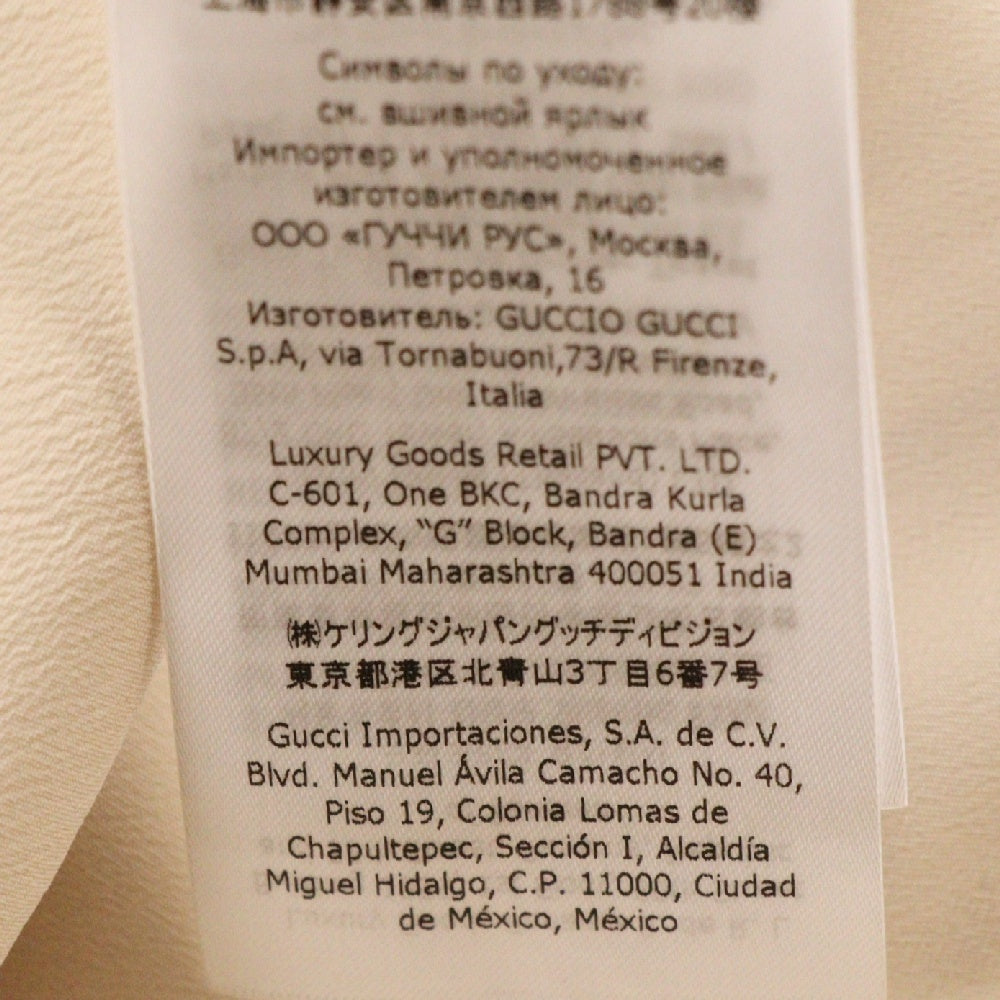 GUCCI(グッチ) レディース シルク ウール プリーツ 半袖ワンピース アイボリー 681380 ZAD88